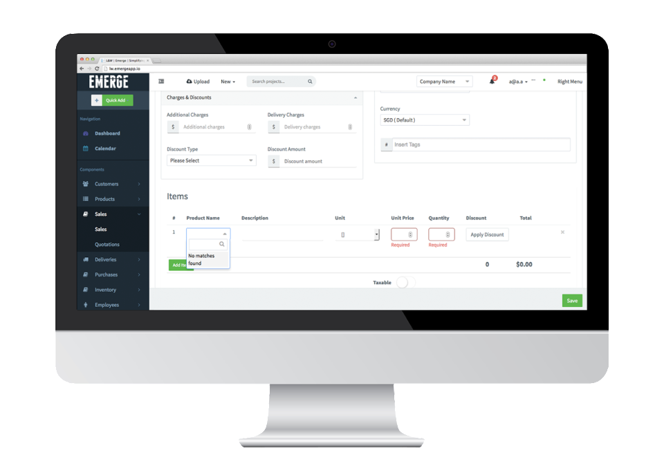 screenshot of EMERGE App